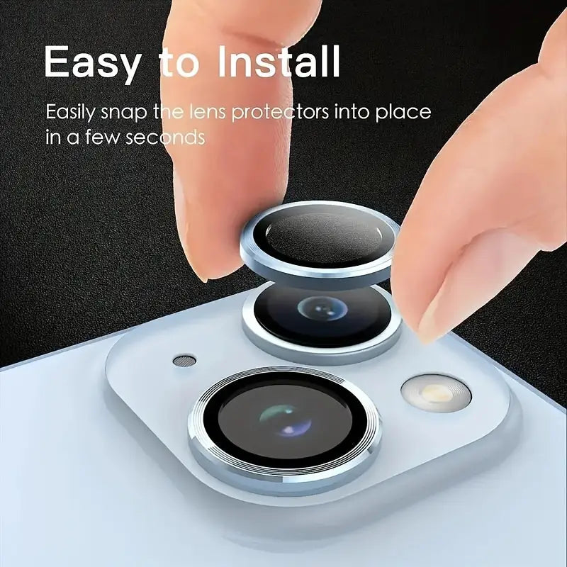 Protettore per obiettivo della fotocamera per iPhone 13/13 Mini, confezione da 2, copertura in vetro temperato, antigraffio, ultrasottile, alta definizione, decorazione dell'obiettivo del telefono con motivo CD