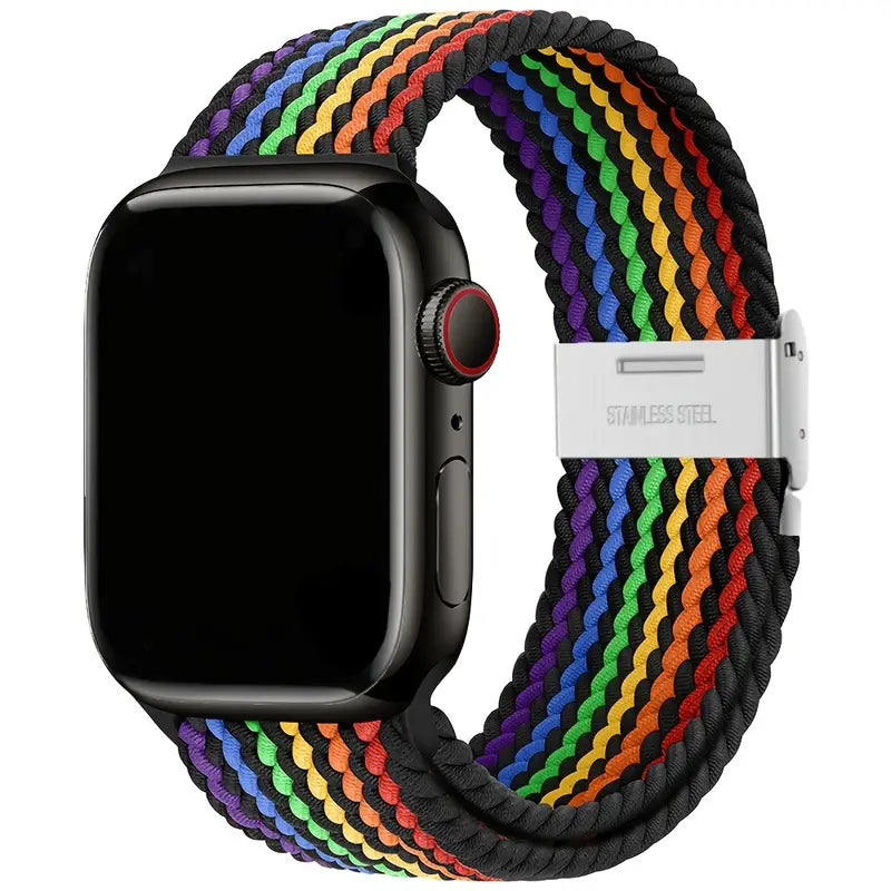 Cinturino Regolabile in Nylon Intrecciato per Apple Watch