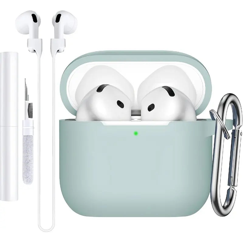 KEKOA Custodia in silicone per AirPods, con spazzola per la pulizia e carabina.