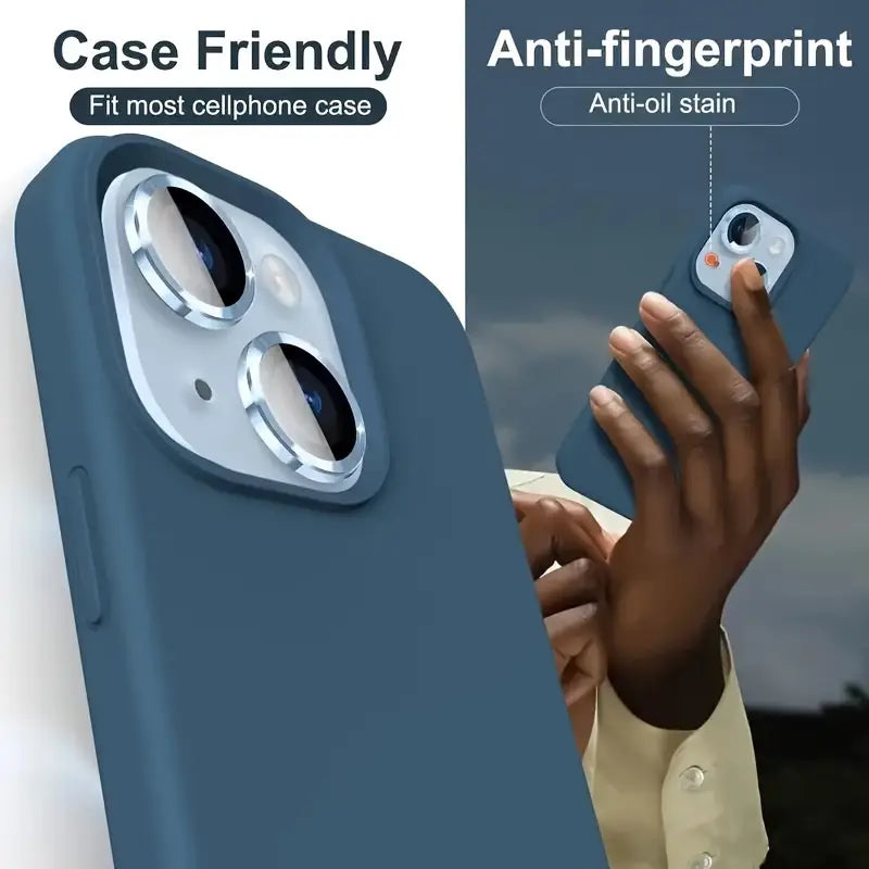 Protettore per obiettivo della fotocamera per iPhone 13/13 Mini, confezione da 2, copertura in vetro temperato, antigraffio, ultrasottile, alta definizione, decorazione dell'obiettivo del telefono con motivo CD