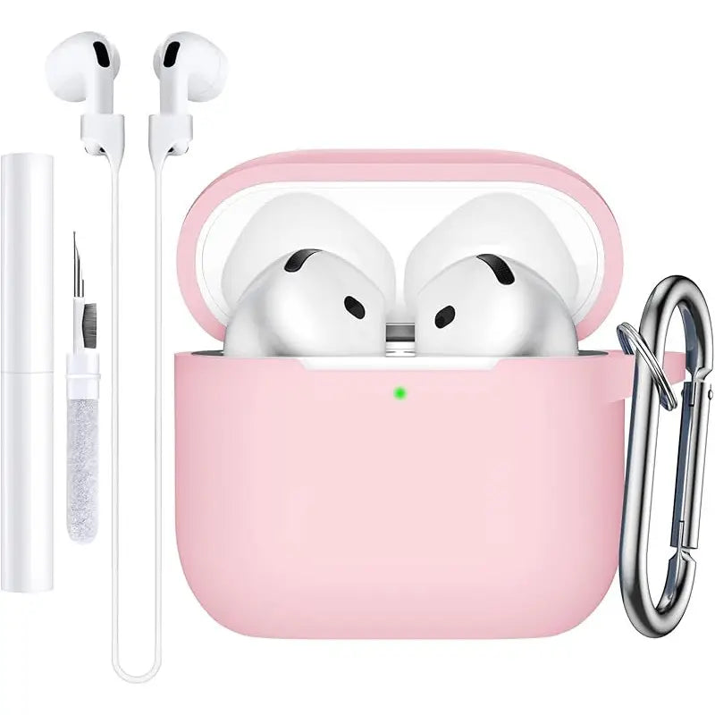 KEKOA Custodia in silicone per AirPods, con spazzola per la pulizia e carabina.