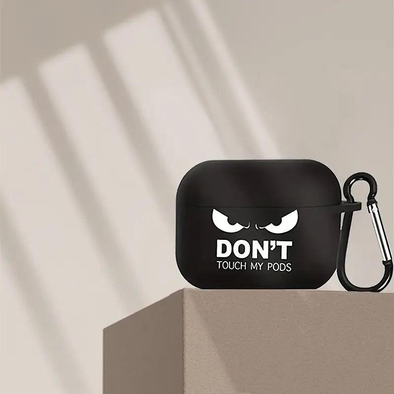 Custodia in silcone nero per Airpods Divertente.