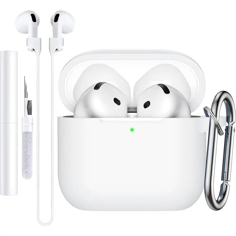 KEKOA Custodia in silicone per AirPods, con spazzola per la pulizia e carabina.