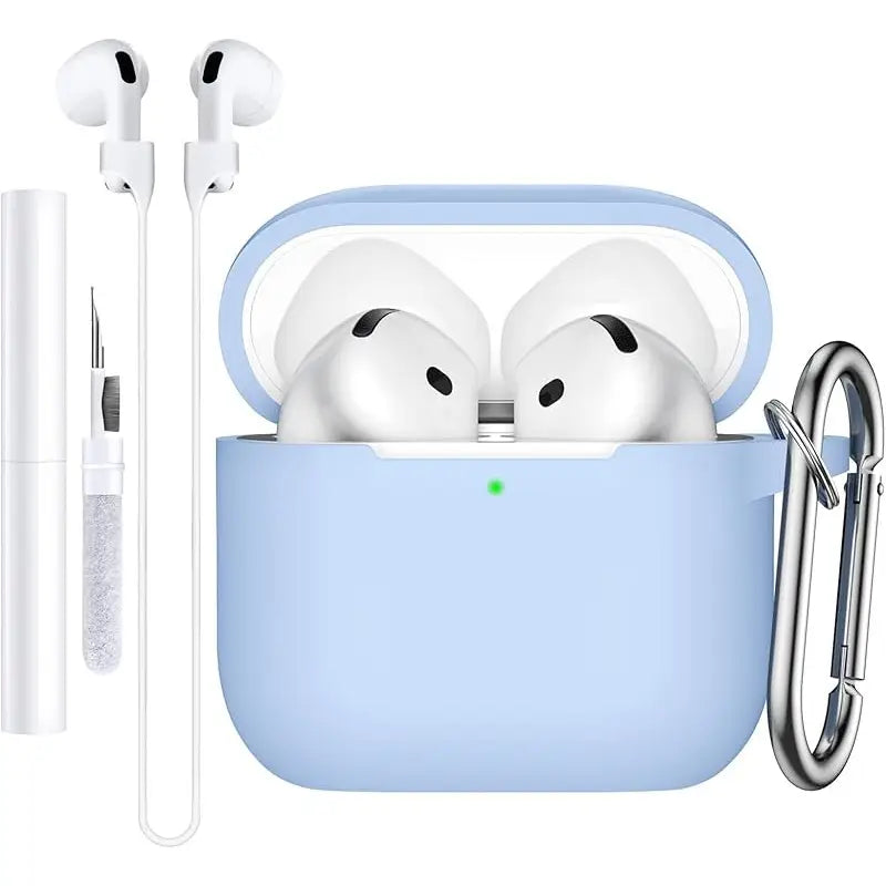 KEKOA Custodia in silicone per AirPods, con spazzola per la pulizia e carabina.