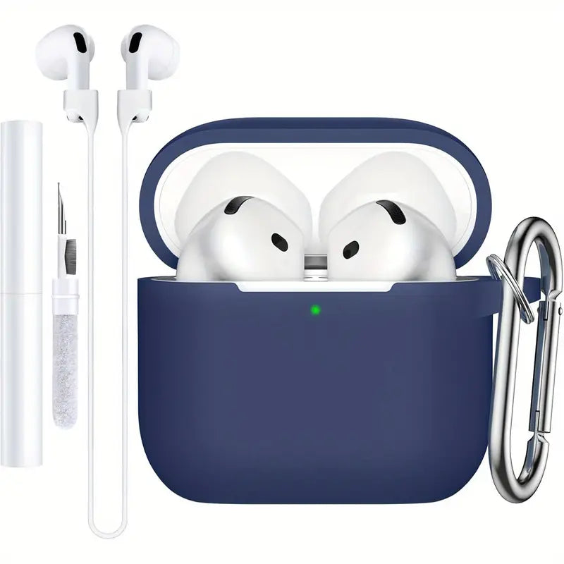 KEKOA Custodia in silicone per AirPods, con spazzola per la pulizia e carabina.