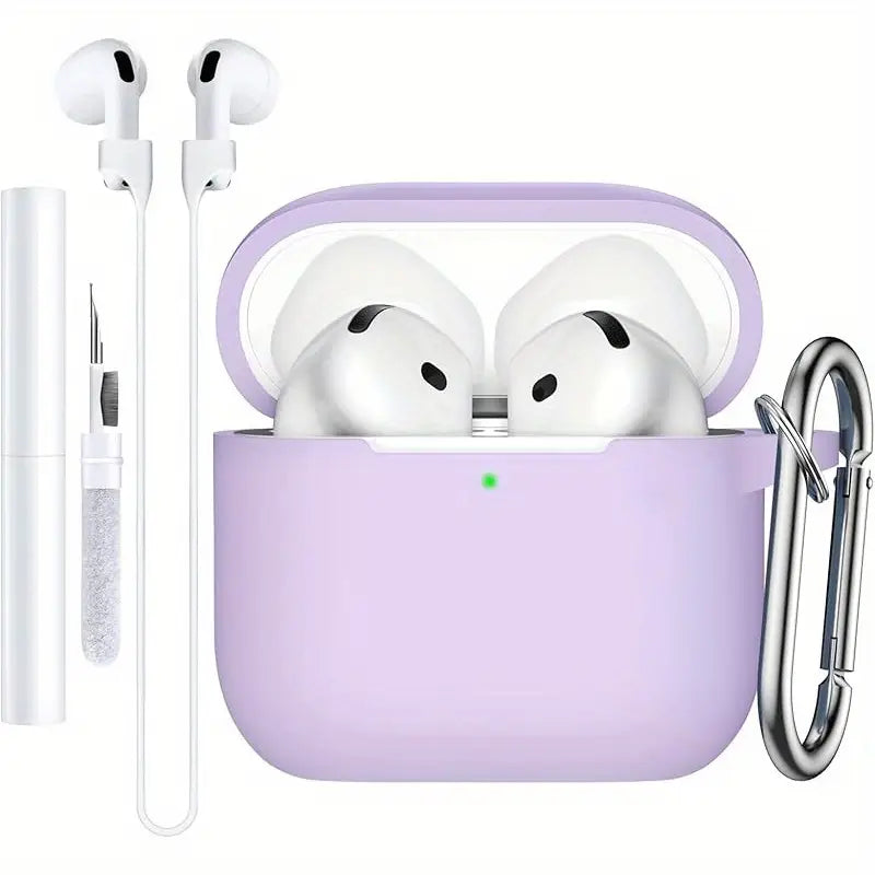 KEKOA Custodia in silicone per AirPods, con spazzola per la pulizia e carabina.