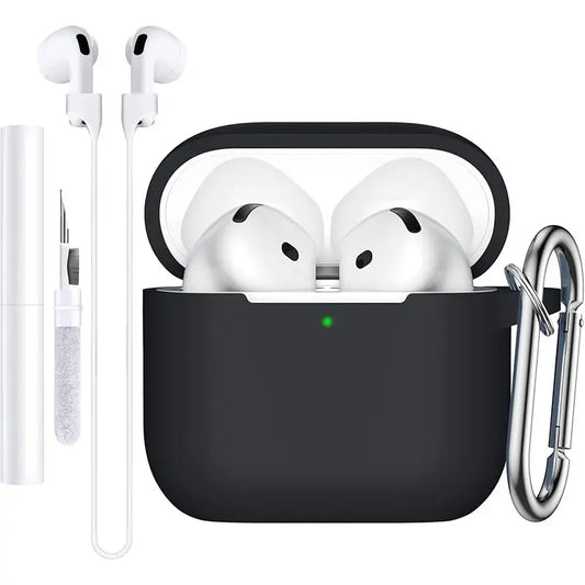 KEKOA Custodia in silicone per AirPods, con spazzola per la pulizia e carabina.