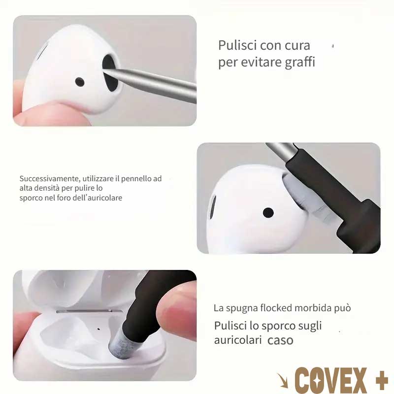 spazzole per la pulizia multifunzionale per auricolari - Ideale per AirPods, computer, fotocamera e telefoni cellulari!